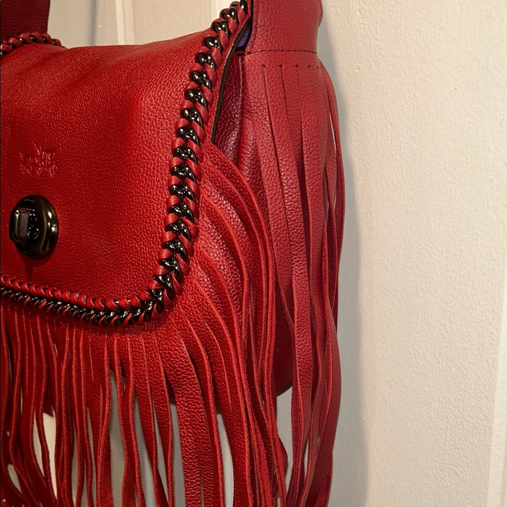 🍍Coach Dakota NWOT Fringe Flap Crossbody Leather Shoulder Bag - Picture 7 of 17